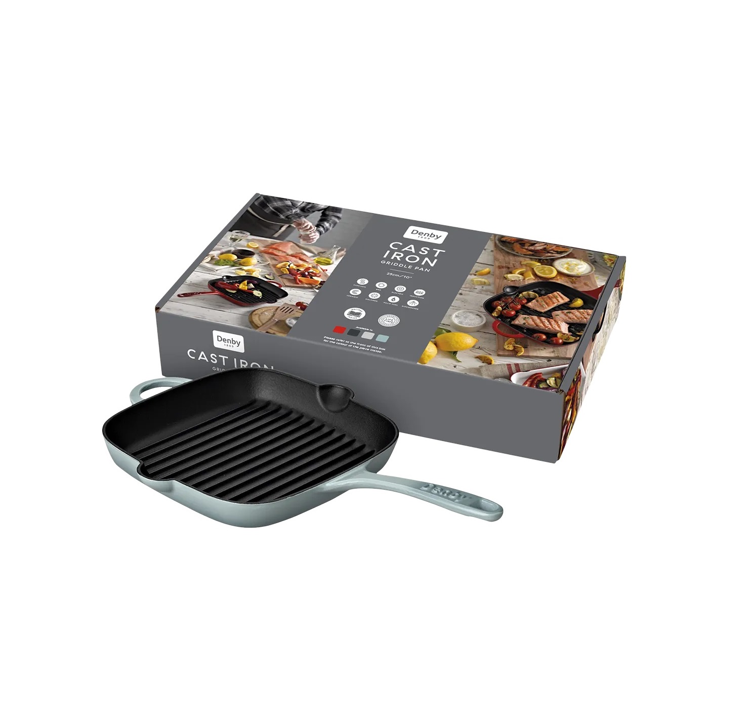 193013782-A Denby Pavilion Cast Iron Grill Pan (25x29x4cm) 1650ml - Image 1