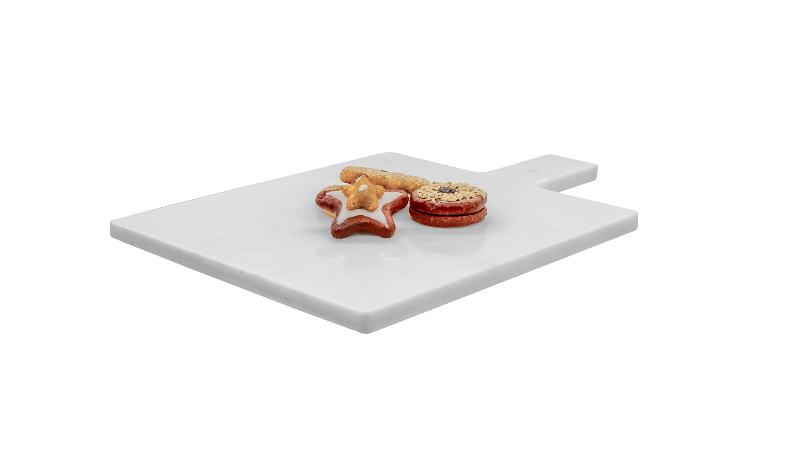 6924 Rossetti Fuji White Marble Platter (21x24cm) (32cm with handle) - Image 1