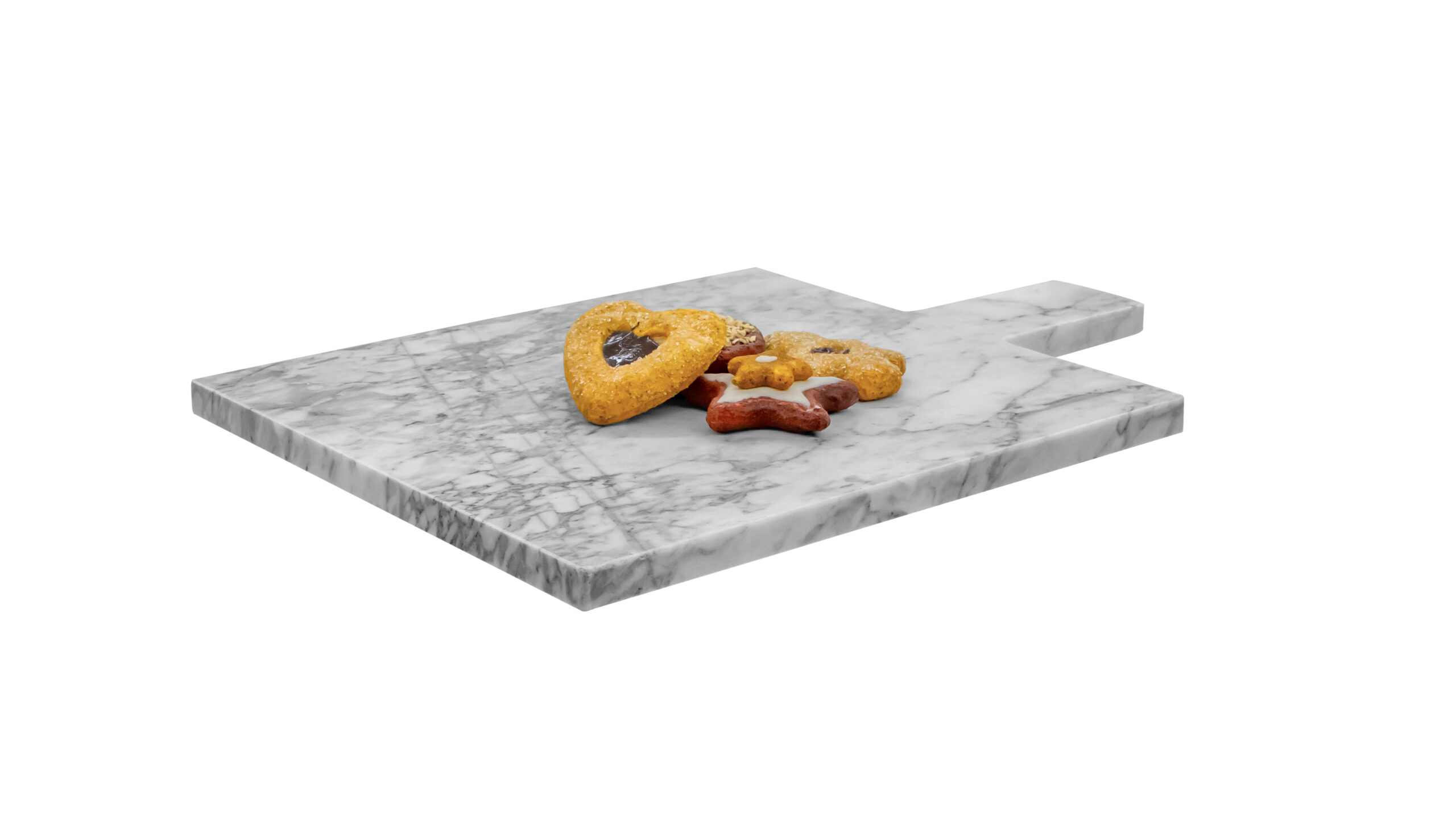 6925 Rossetti Waterfall Grey Marble Platter (24x21cm) (32cm with Handle) - Image 1