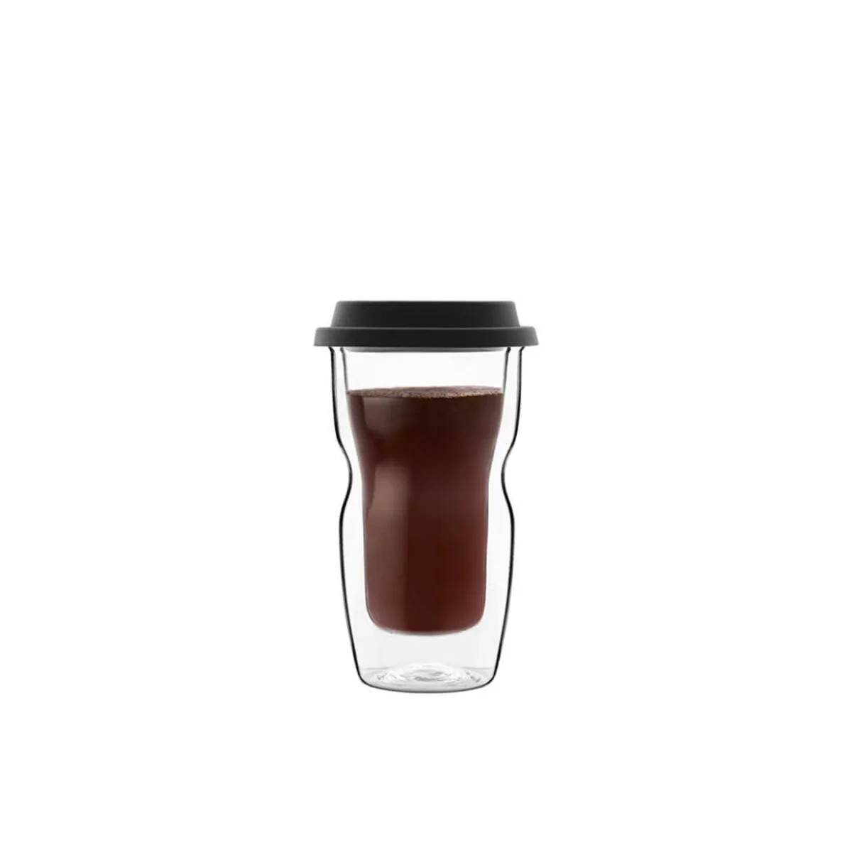 A12837G0402AA01 Luigi Coffee On The Go Small Double Wall Glass Thermos 340ml - Image 1