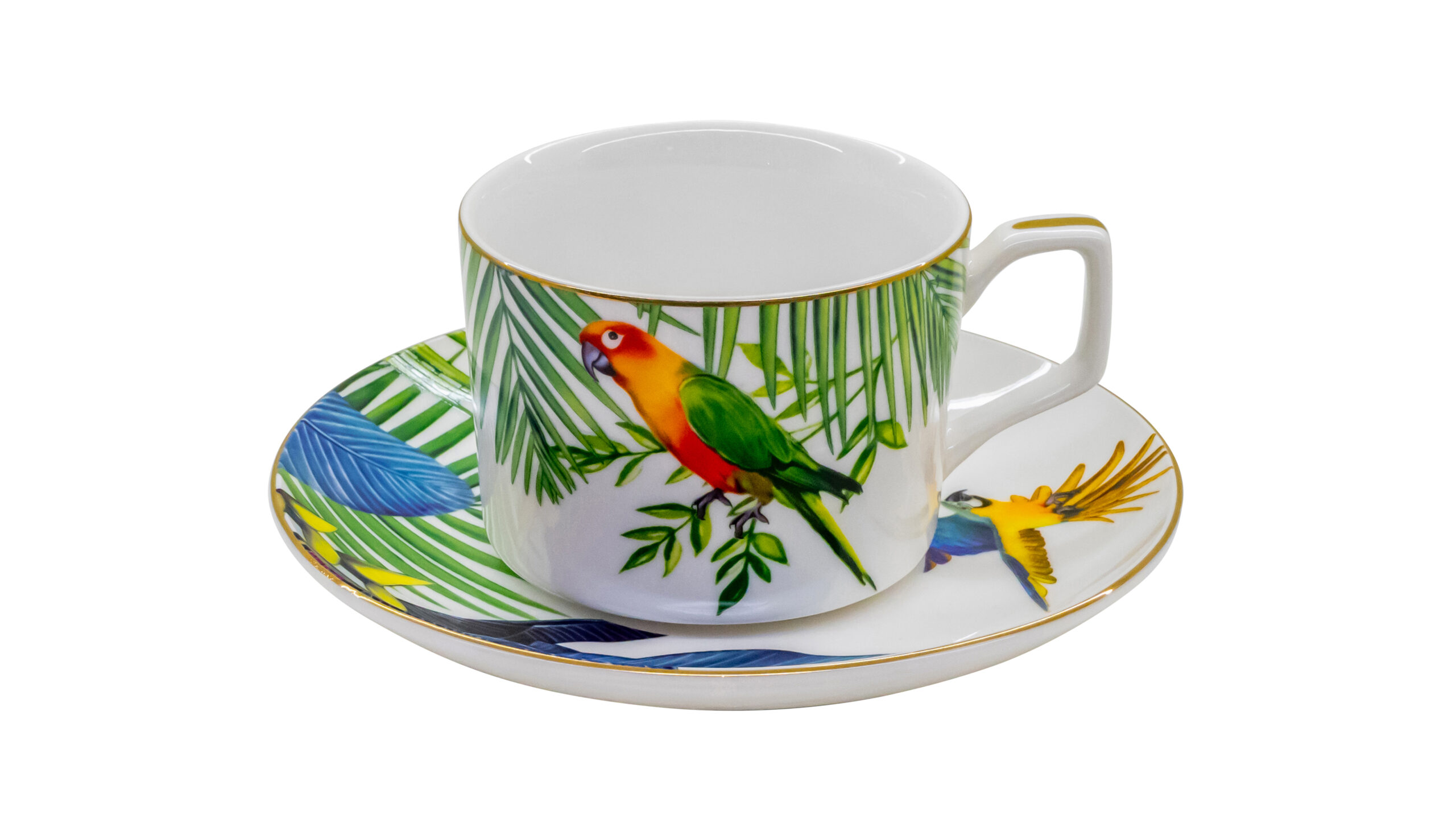C060-4 Rossetti Amazonia Bird Tea & Coffee Cup Set 275ml - Image 1