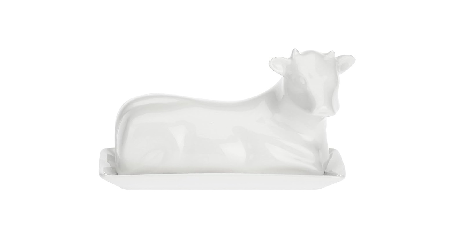 P001203501 Cow Shaped Butter Dish (7.5 Inches) - Image 1