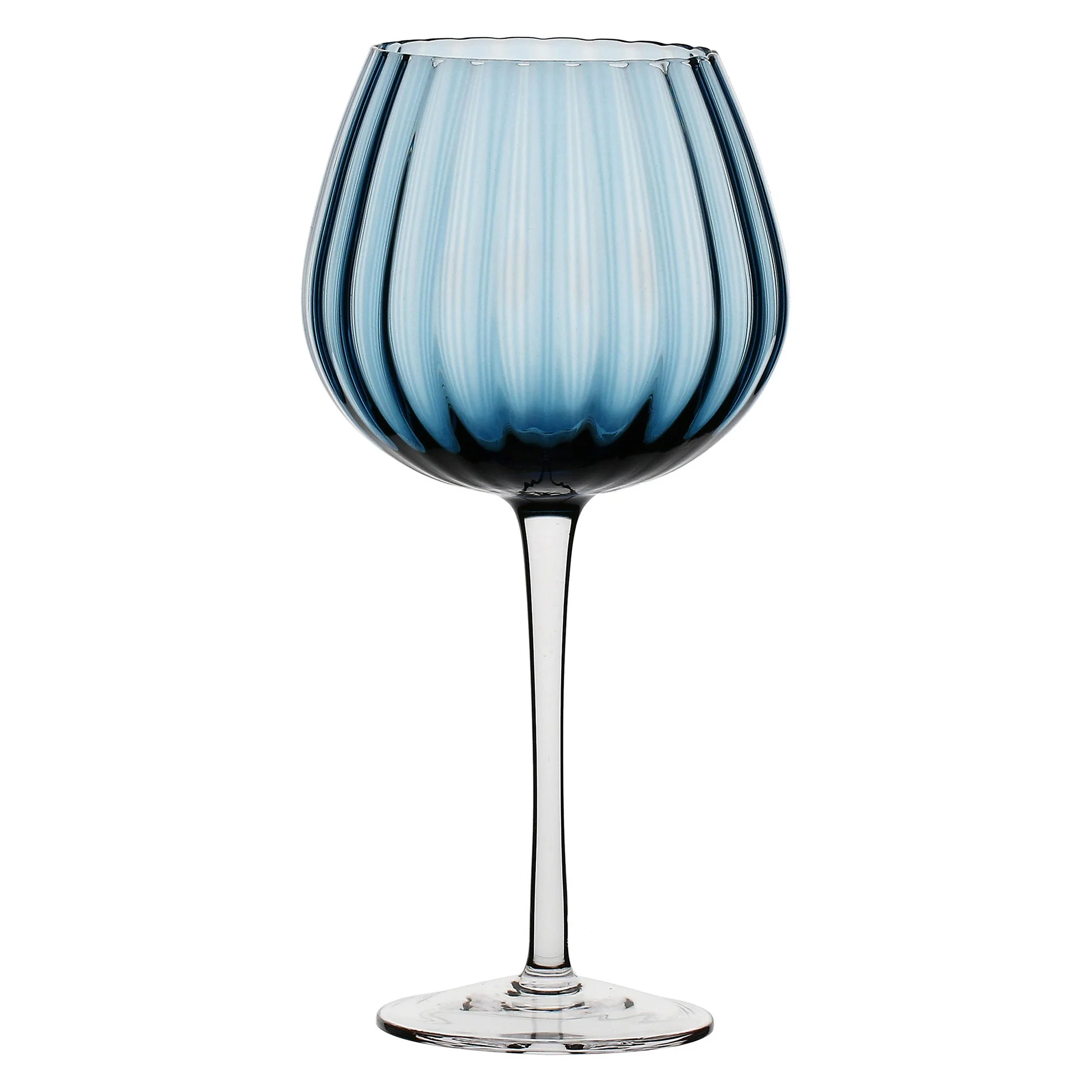 Prismia Blue Glass Goblet Prismia Blue Glass Goblet 460ml - Image 1