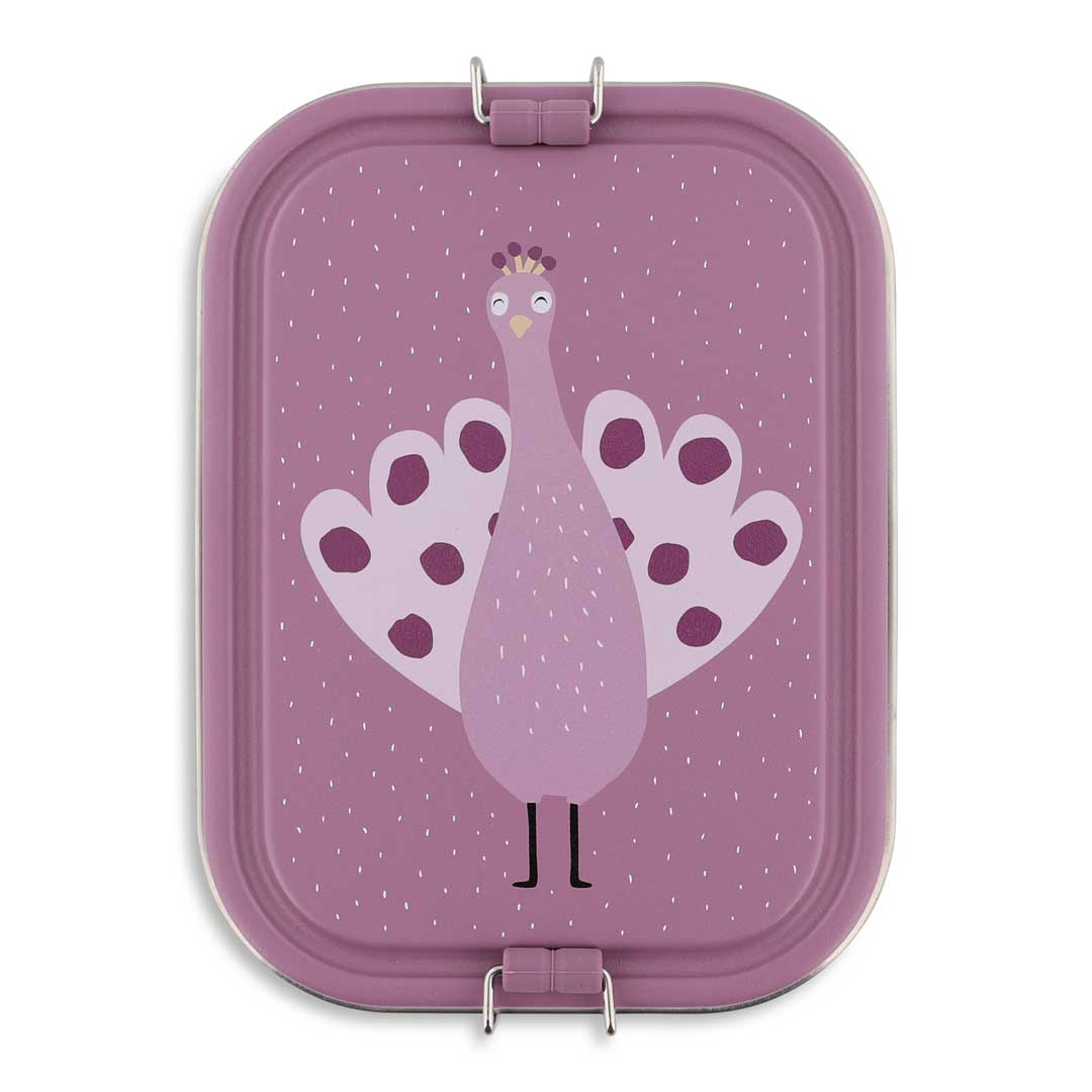 5400858601988_01 Mrs. Peacock Stainless Steel Lunchbox with Fixed Divider for Kids - Image 1