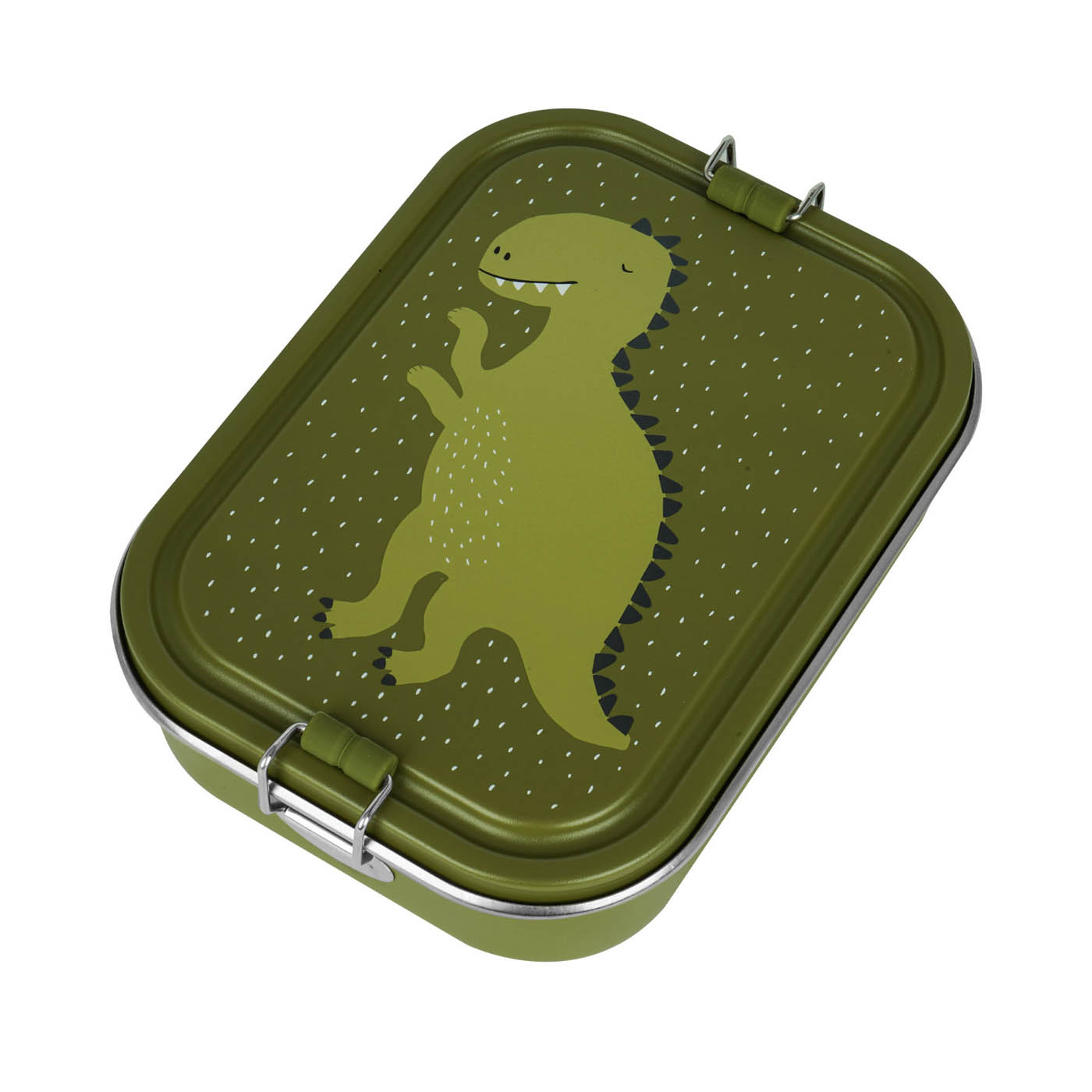 5400858602015_01 Mr. Dino Stainless Steel Lunchbox with Fixed Divider for Kids - Image 1