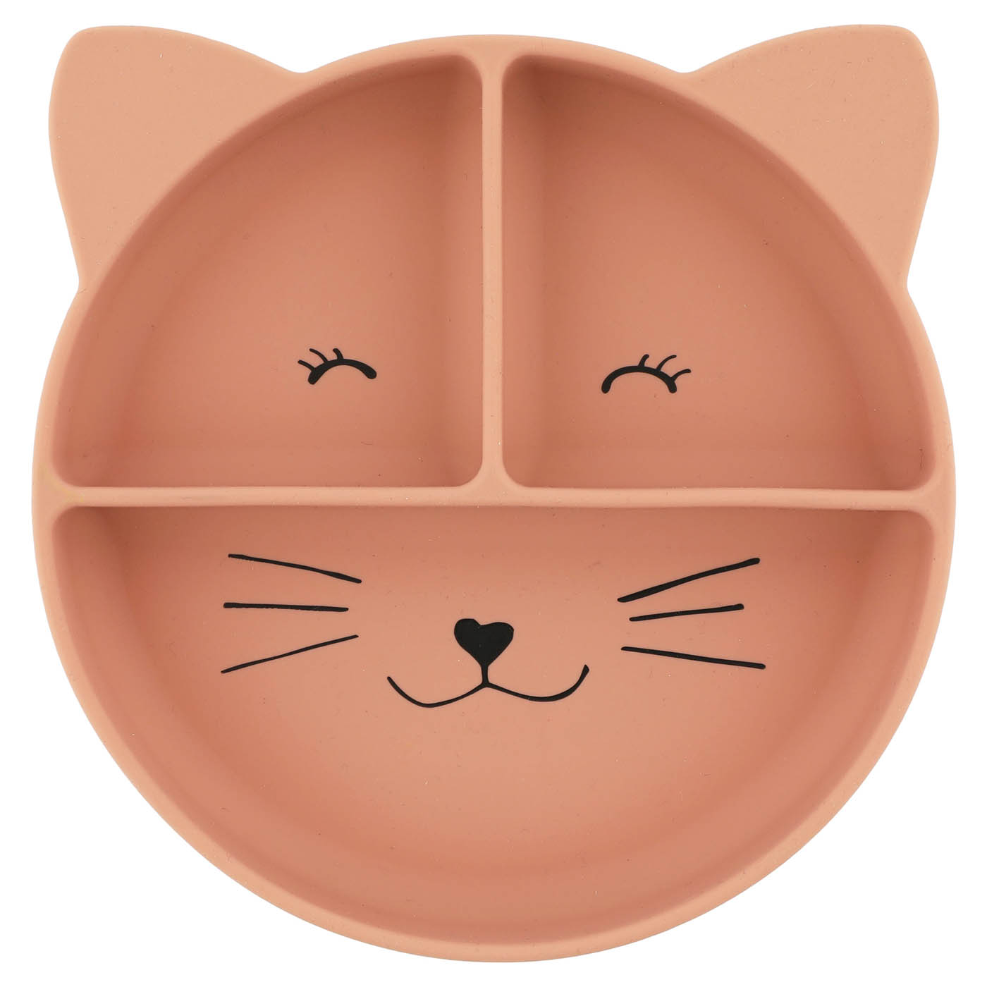 5400858964519_01 Mrs. Cat Silicone Divided Food Plate with Suction for Kids - Image 1