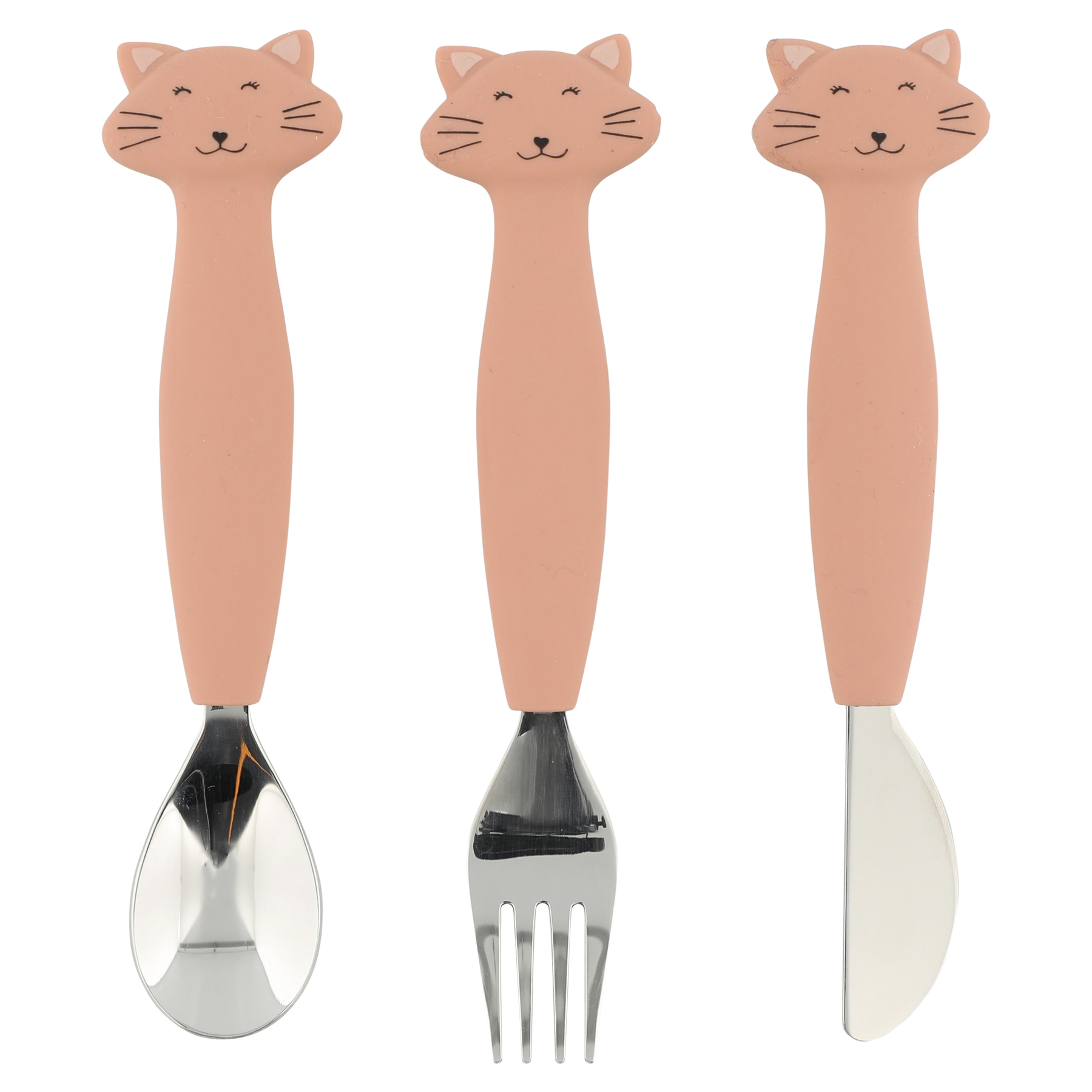 CUTERLY SET_03 Mrs. Cat Stainless Steel Cutlery Set With Silicone Handle - Image 1