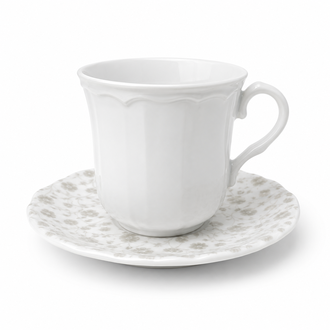 May Flower Sand Tea Cup With Saucer May Flower Sand Tea Cup With Saucer - Image 1